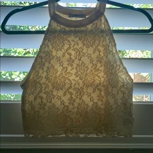 Floral lace cropped top